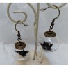 Earrings Crane in glassball