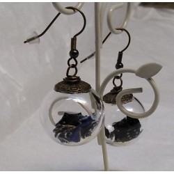 Earrings Crane in glassball