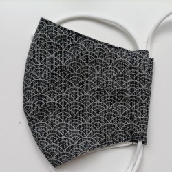 Japanese facemask in cotton, waves