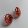 Resin earrings clips red