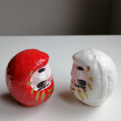 Daruma red&white  6.5cm