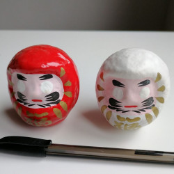 Daruma red&white  6.5cm