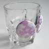 Covered button earrings Cherry blossom