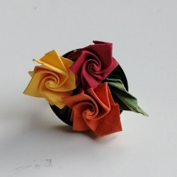 Origami Rose Ring- orange