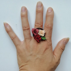 Origami Rose Ring- rose