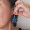 Snowflower earrings -Petrol Blue