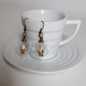 Earrings Crane in glassball -gold