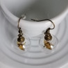 Earrings Crane in glassball -gold