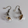 Earrings Crane in glassball -gold