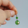 Cherry bead earrings-green