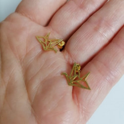 Origami crane earrings