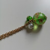 Cherry bead necklace -green