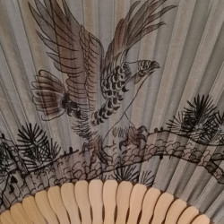Japanese fan for men -Hawk on pine