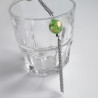 Cherry bead necklace fringe -green