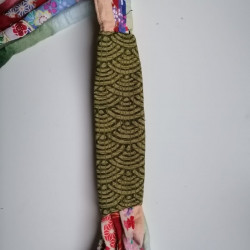 Japanese fabric patchworked necklace