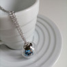 Necklace Crane in bubble Blue