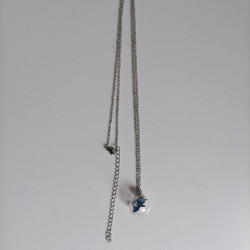 Necklace Crane in bubble Blue