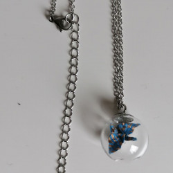 Necklace Crane in bubble Blue