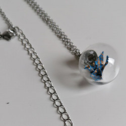 Necklace Crane in bubble Blue