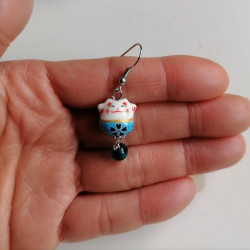 Earrings Manekineko lightblue