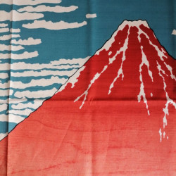 Furoshiki 100cm Fuji rosso di Hokusai