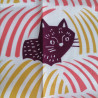 Furoshiki 50cm Cats and birds Red