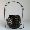Bamboo flower basket vase wide