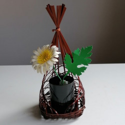 Bamboo flower basket vase-...