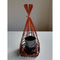 Bamboo flower basket vase- small