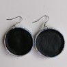 Covered button earrings Cherry paleblue
