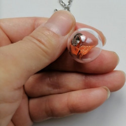 Necklace Crane in bubble Orange