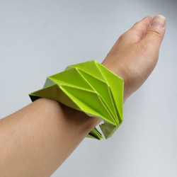 Origami Paper bracelet yellowgreen