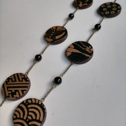 Paper necklace with Agate- long