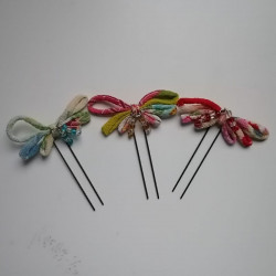 Hair U pin butterfly -red