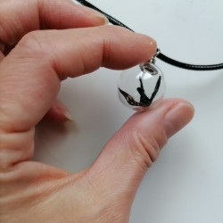 Necklace Crane with black cord
