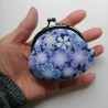 Coin purse Chirimen blue