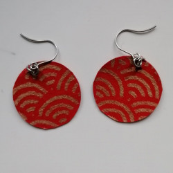 Paper earrings Red Waves