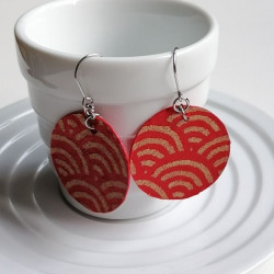Paper earrings Red Waves