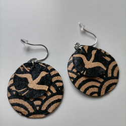 Paper earrings Double circles -Crane