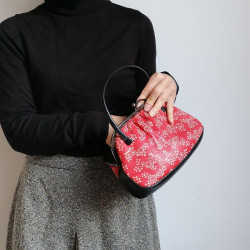Synthetic leather bag -red