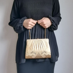 Gold silk Kimono Bag