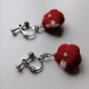 Plum flower clip-on earring