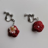 Plum flower clip-on earring