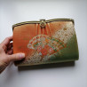 Orange-green silk Kimono Bag