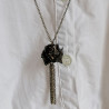 Origami Rose necklace Black