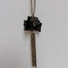 Origami Rose necklace Black