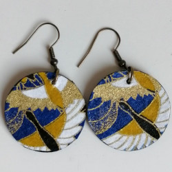 Paper earrings Crane navy
