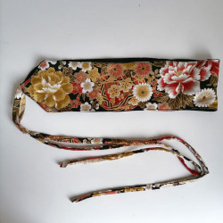 Obi -japanese cotton belt- Crane bordeaux 85cm