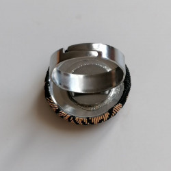 Button Ring Black-gold