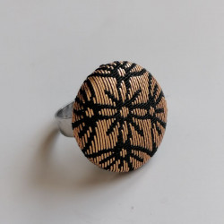 Button Ring Black-gold